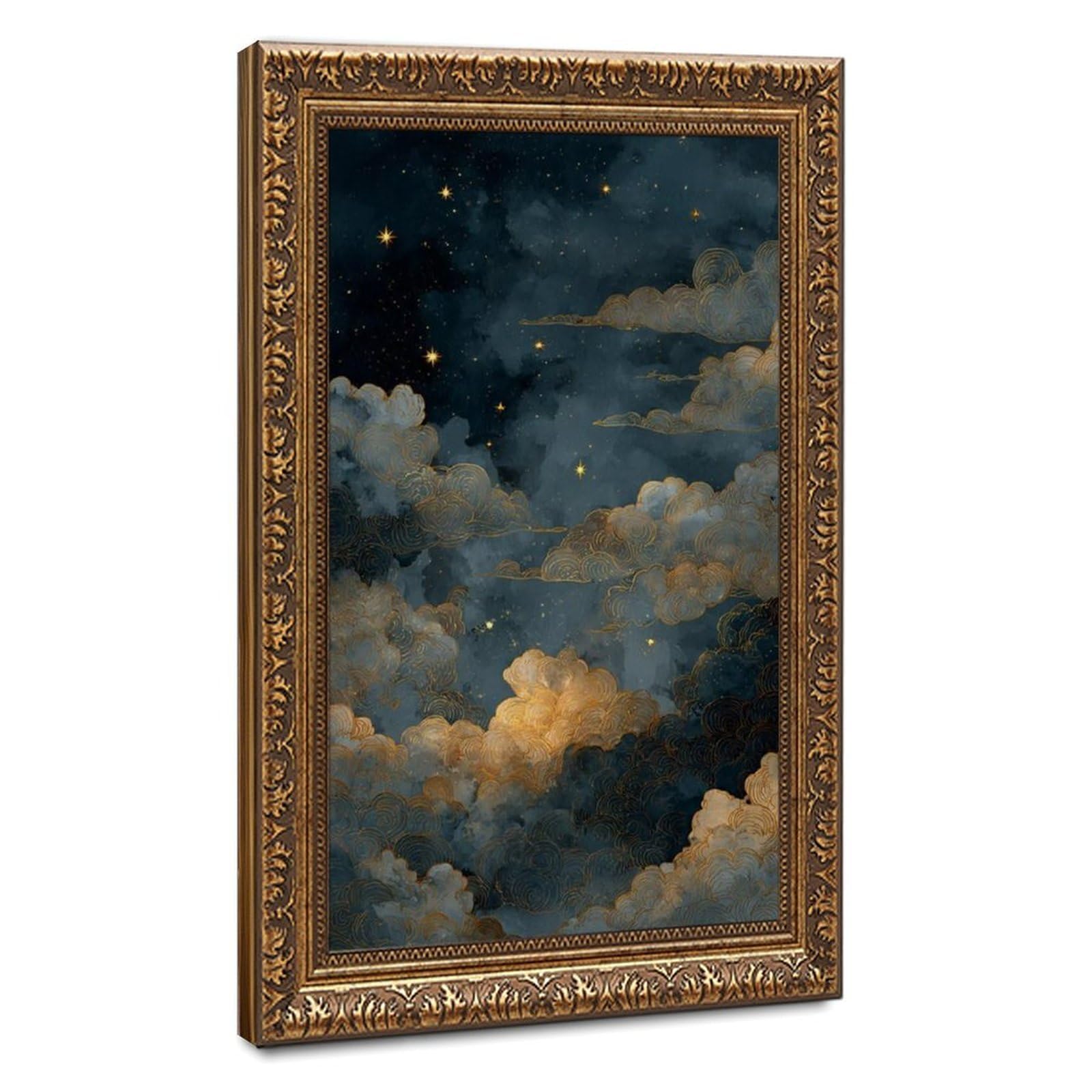 Bareronor Golden Celestial Cloud Canvas Poster Bedroom Decor Landscape Office Room Decor Gift 20" L X 30" W