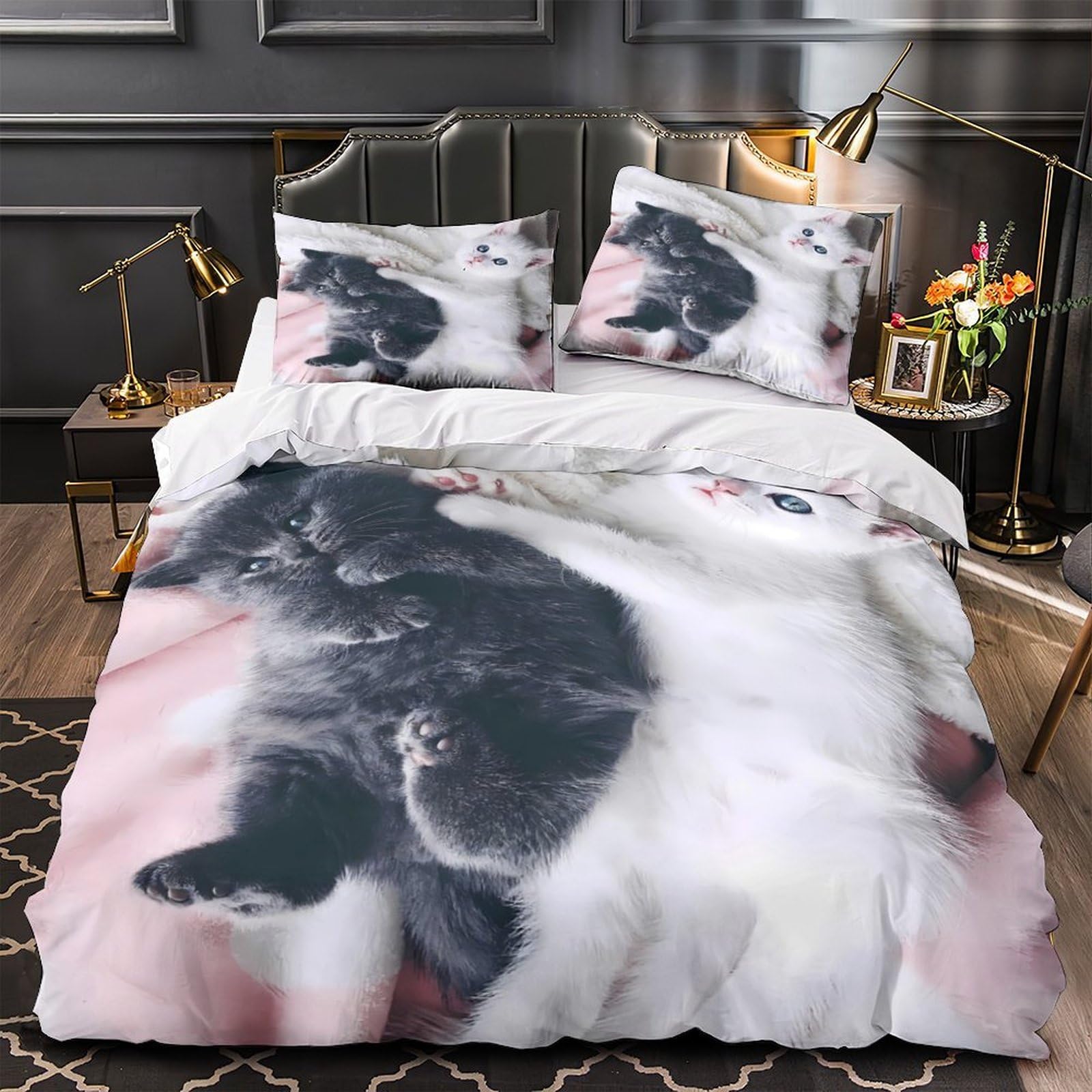 Housse de couette chatons mignons 3D pour une chambre d'enfant cocooning