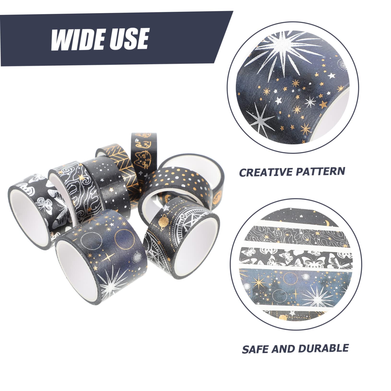 Lurrose 3 Set Di Di Nastro Adesivo Decorativo Washi Tape Adesivi Nastro Adesivo Di Carta Nastro Per Scrapbooking Nastro Adesivo Washi Spaziale Nastro Adesivo Per Account A Mano 9 * 3