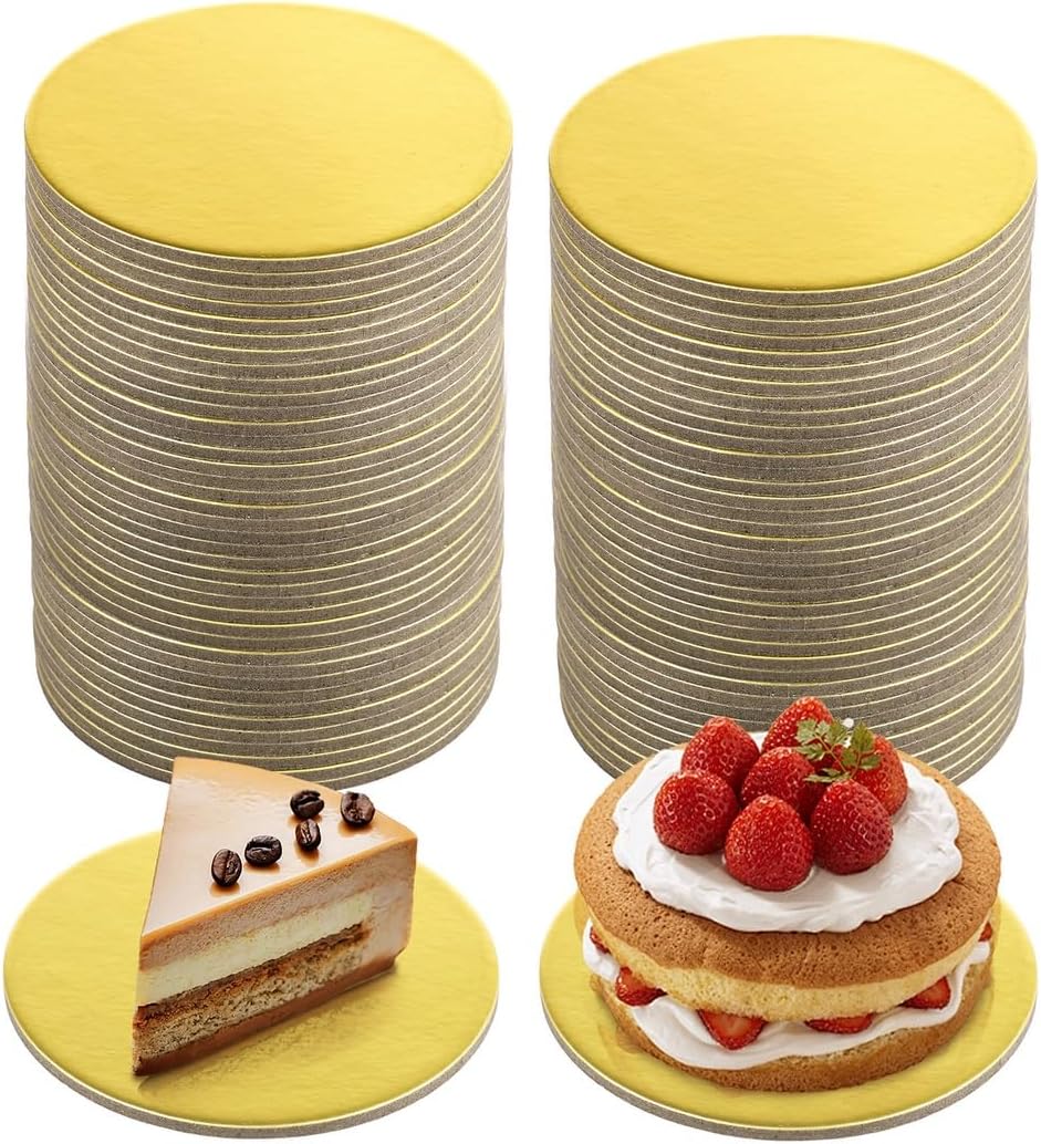 Mini Circle 4" Cake Boards 80 Pcs, Bases Cake Coated Non-Stick, Display Cakeboards Cardboard, Heat-Resistant Cake Trays Small for Cupcake, Desserts, Mousses