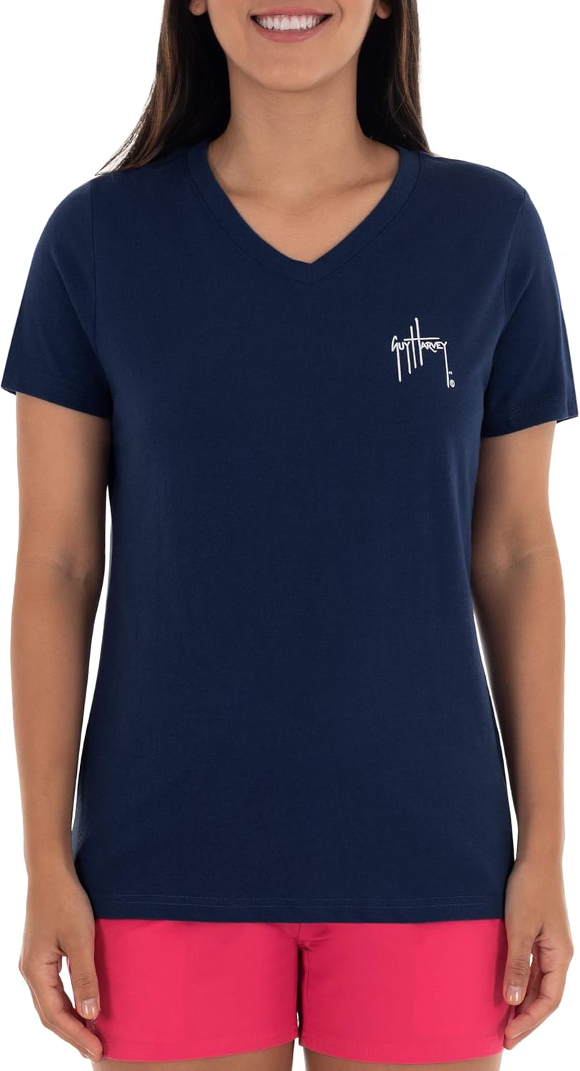 Guy Harvey Women's Graphic Short Sleeve V-Neck T-Shirt - Image 2