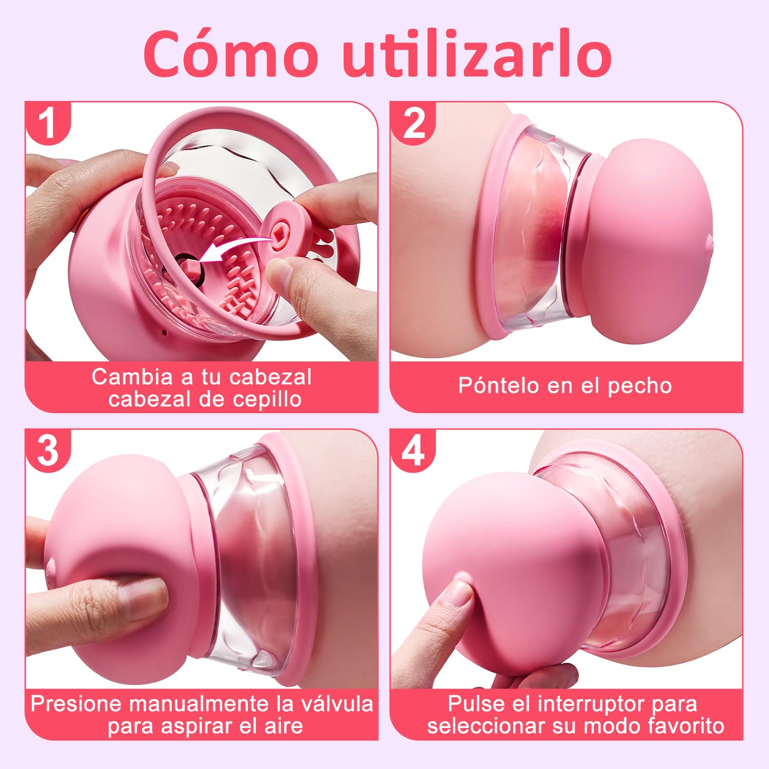 Sex Toys Sucking Nipple Toys - Nipple Vibrator Women Sex Toy Manual Sucking with 10 Powerful Rotation Modes 3 Brush Heads Stimulator Massager, Rechargeable Adult Toys for Women Couples Pleasure Rose