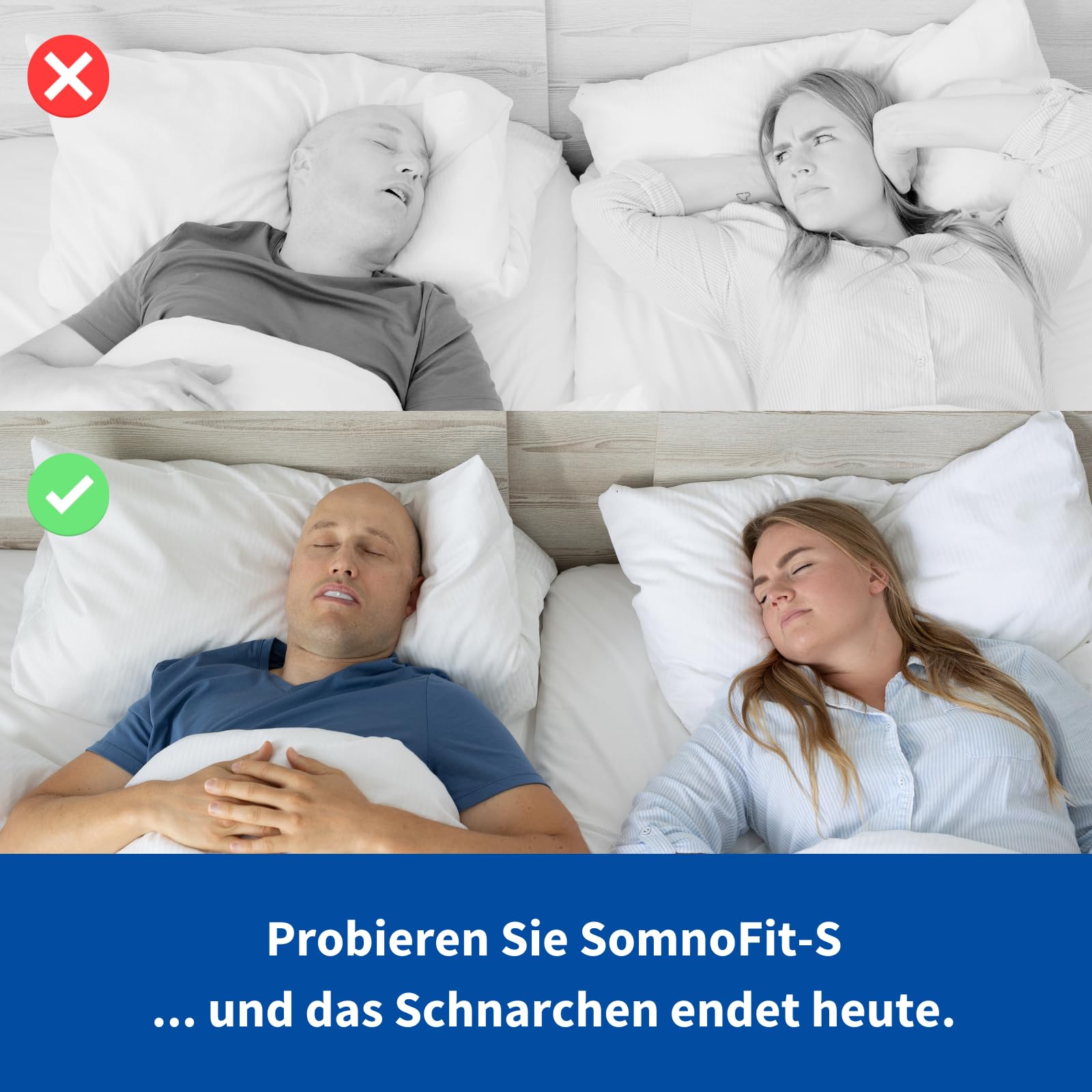 High-End Schnarchschiene SomnoFit-S – Protrusionsschiene gegen Schnarchen und Schlafapnoe – Spitzenqualität aus der Schweiz – Tschüss Sofa: Gemeinsam schlafen, energiegeladen in Alltag starten