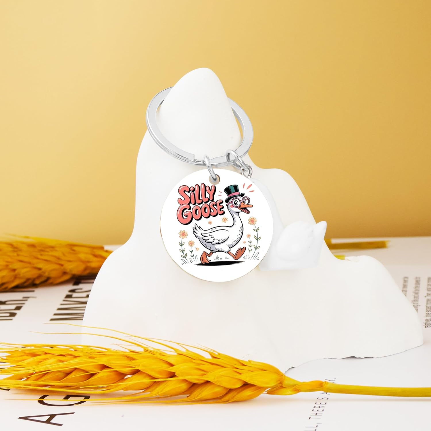 Silly Goose Keychain Funny Gifts for Women Funny Keychain Goose Decor Gag Gifts One Silly Goose Birthday Decor Gift for Women Teen Girls Christmas Gift for Friends Coworkers - Image 6