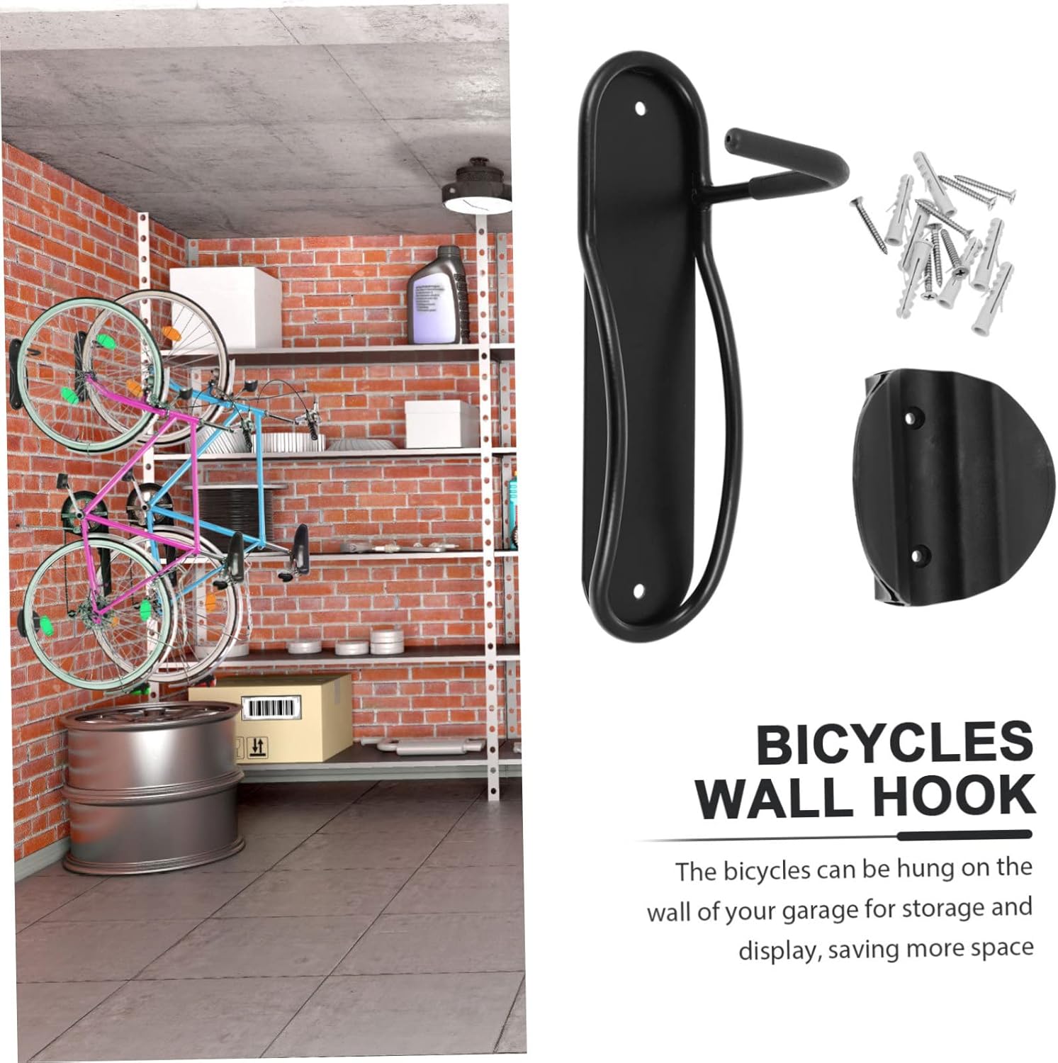 DOITOOL Sturdy Thickened Steel Plate Hook Bike Hanger Wall-Mounted Bike Holder Bicycle Accessory Mount
