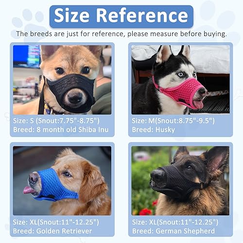 Miniatura 3 de LUCKYPAW Bozal para perro, bozales suaves para perros grandes, medianos y pequeños, para evitar que muerdan, masticar, ciertos ladridos con anillo y