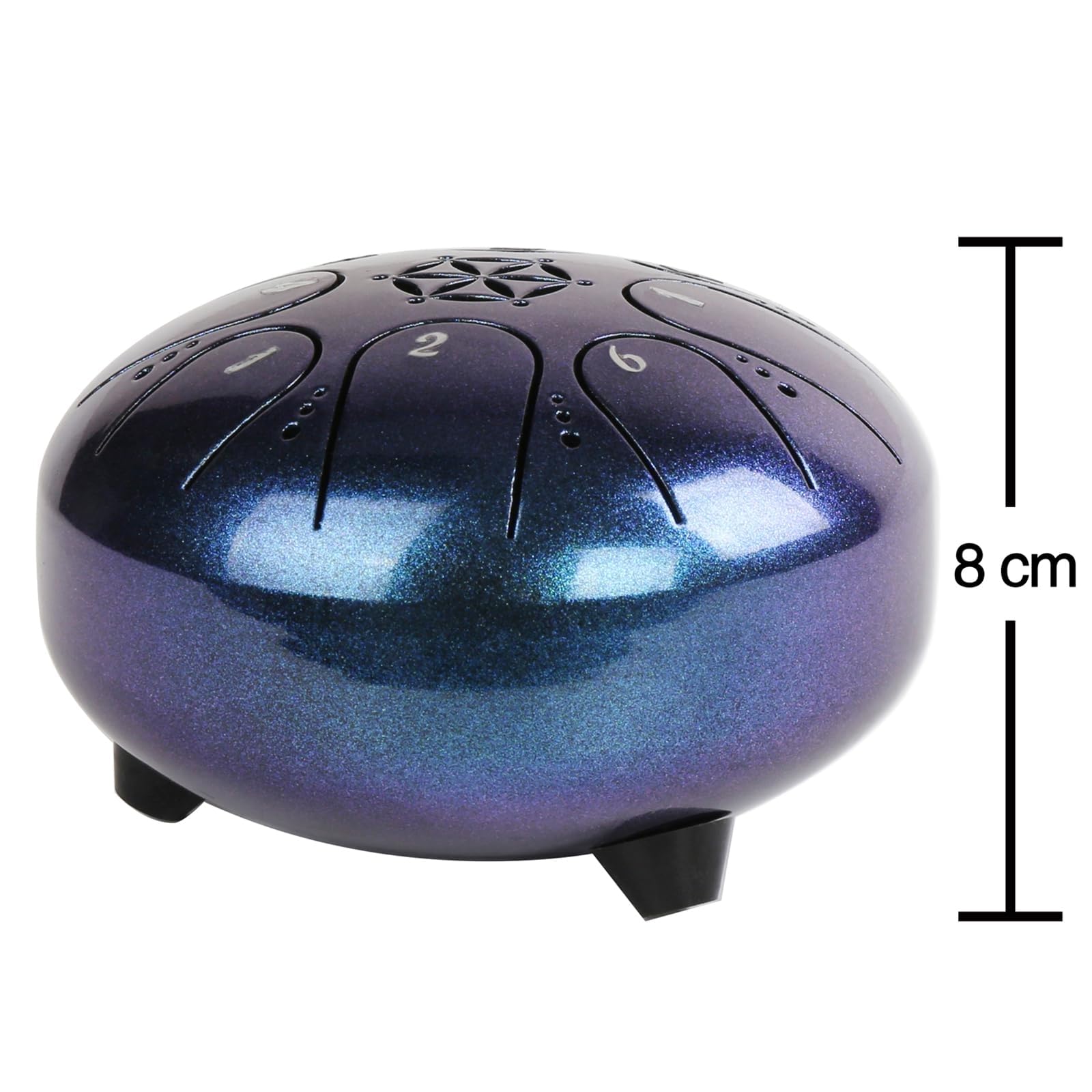 Rayzm Tambour de Langue en Acier avec un Sac, 5 Pouces (13cm) 8 Notes Handpan Tank Drum Kit, Instrument de Percussion Portable à Clé C.