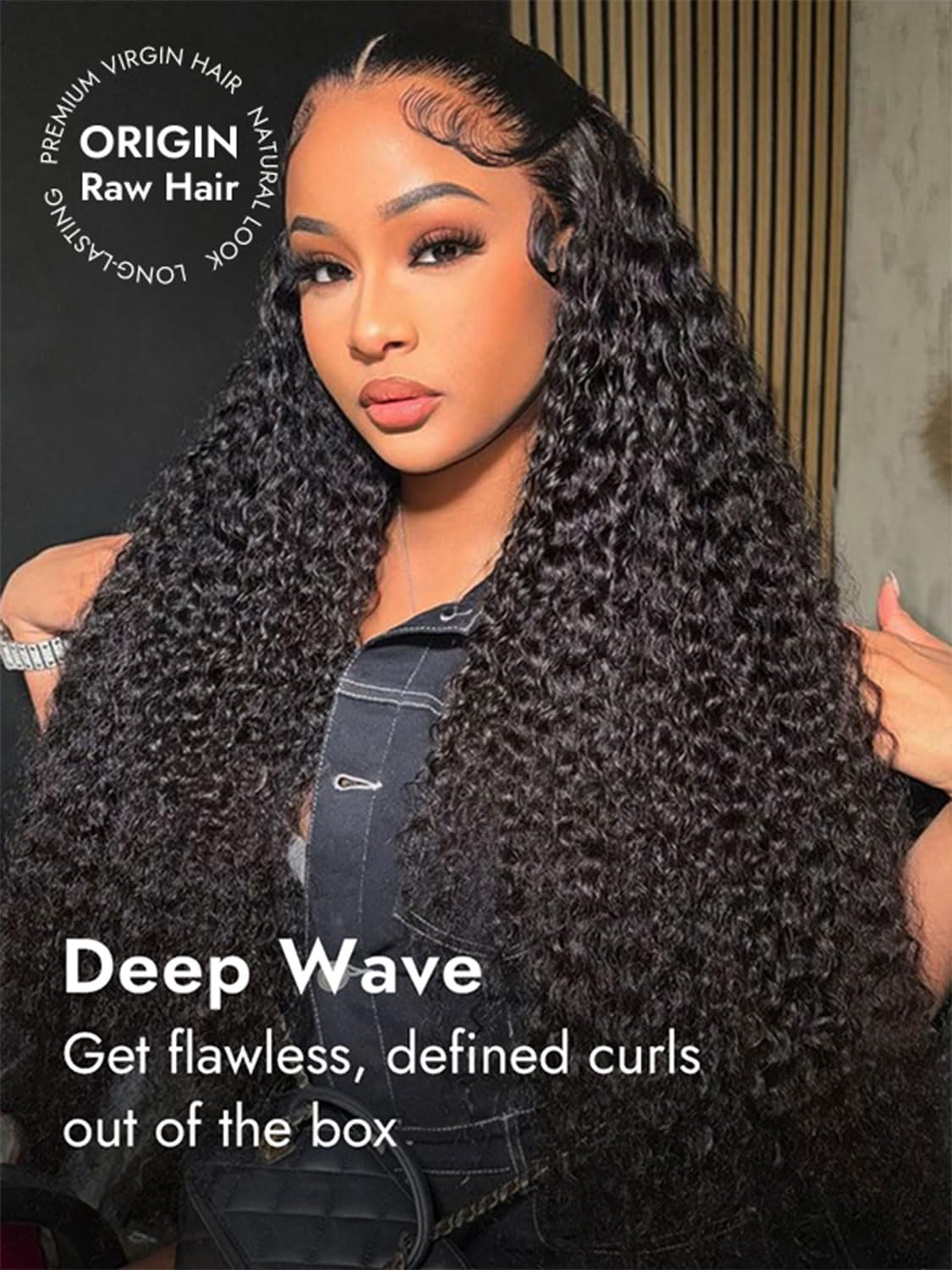 Peerless 28 Inch 13x6 Deep Wave Full Lace Front Wigs Human Hair 200% Density HD Frontal Wigs for Black Women No Synthetic Blend Pre Plucked Glueless Curly Human Hair Wig Natural Color