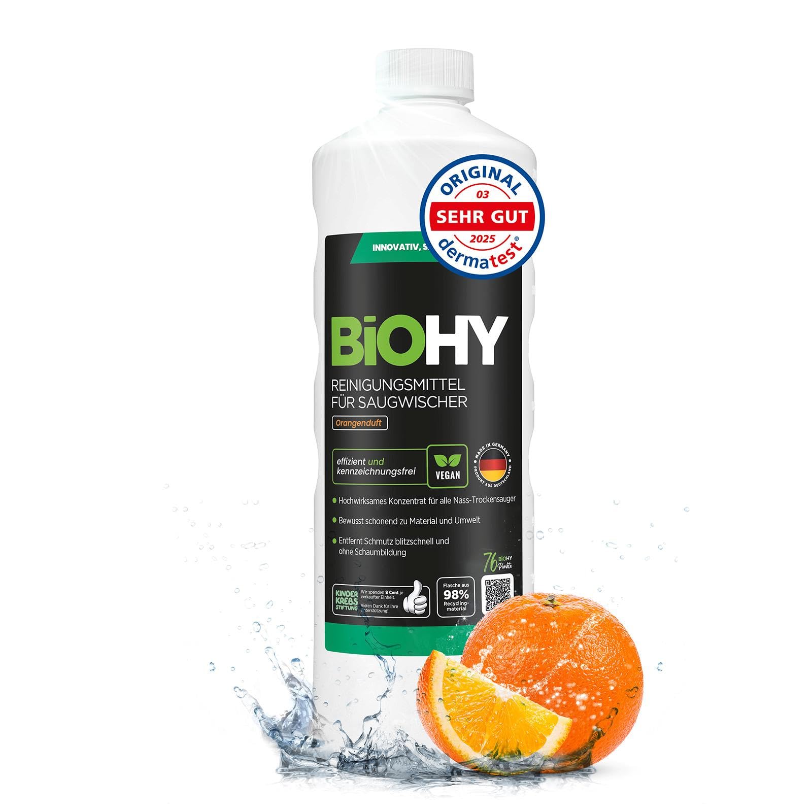 BiOHY Reinigungsmittel für Saugwischer mit Orangenduft (1l Flasche)