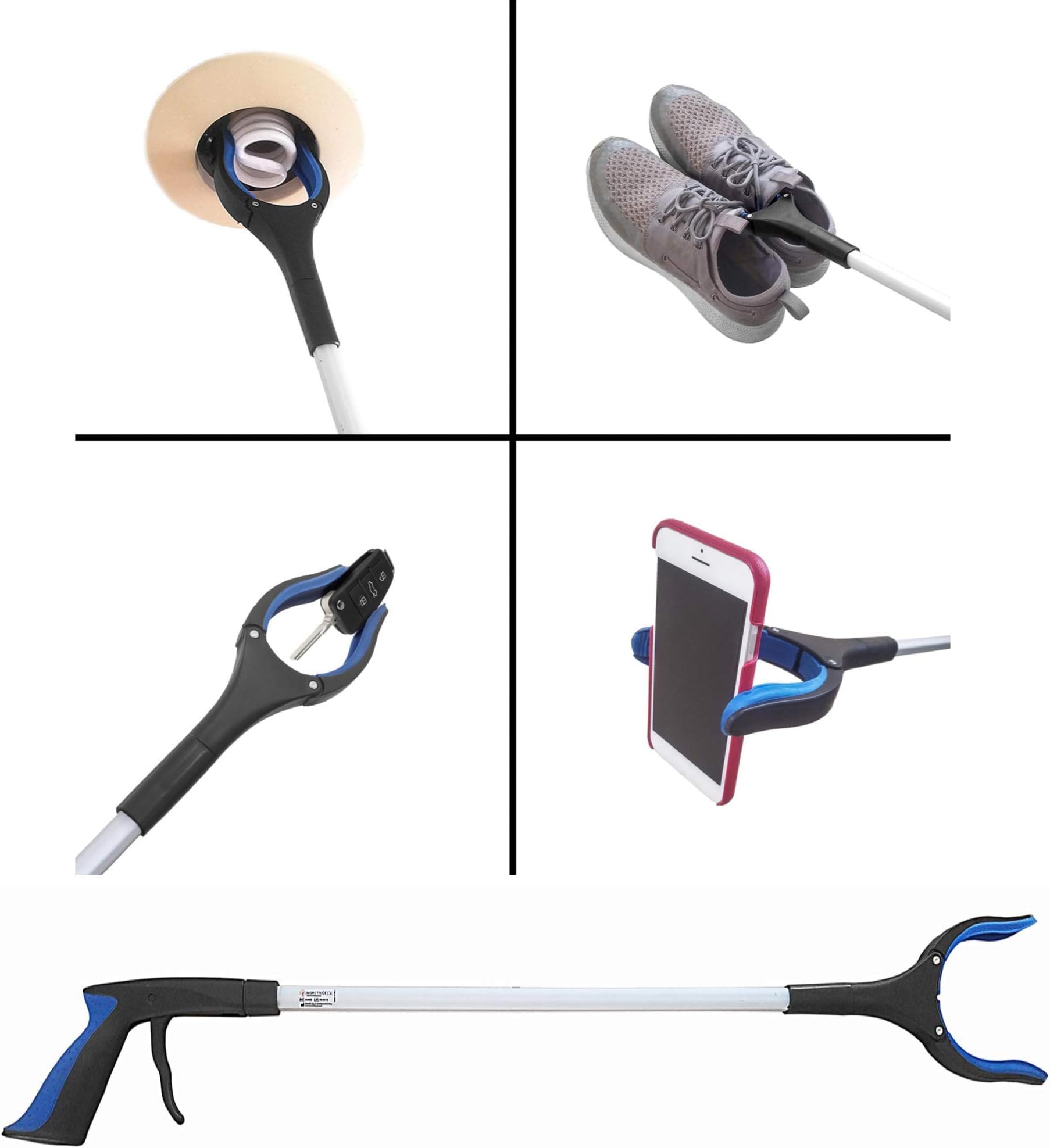 Heavy Duty + Ergonomic Reacher Grabber Tool for Elderly. Guaranteed Best Grabber Reacher Tool with Long Reach Arm Extender. Lightweight Mobility Hand Grip Reaching Picker Upper Aid for Seniors
