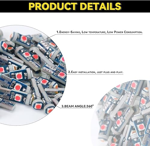 Miniatura 10 de Bombilla LED para tablero superbrillante, T5 37 74 bombilla LED con enchufe de bloqueo giratorio PC74 PC37, panel de instrumentos, panel de