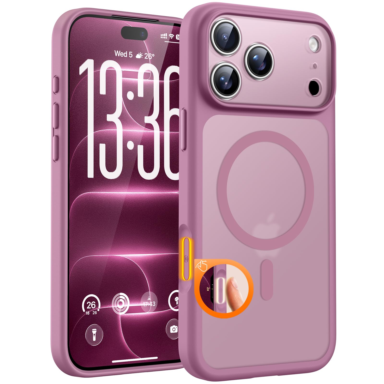 TOCOL for iPhone 18 Pro Max Case, Compatible with MagSafe, Lilac Purple