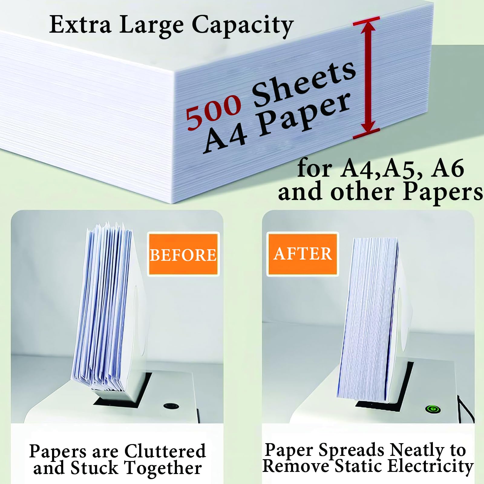 Desktop Paper Jogger, macchina di allineamento ad alta velocità da 500 fogli, agitazione antistatica per documenti A4 A5 A6, uso stampa ufficio