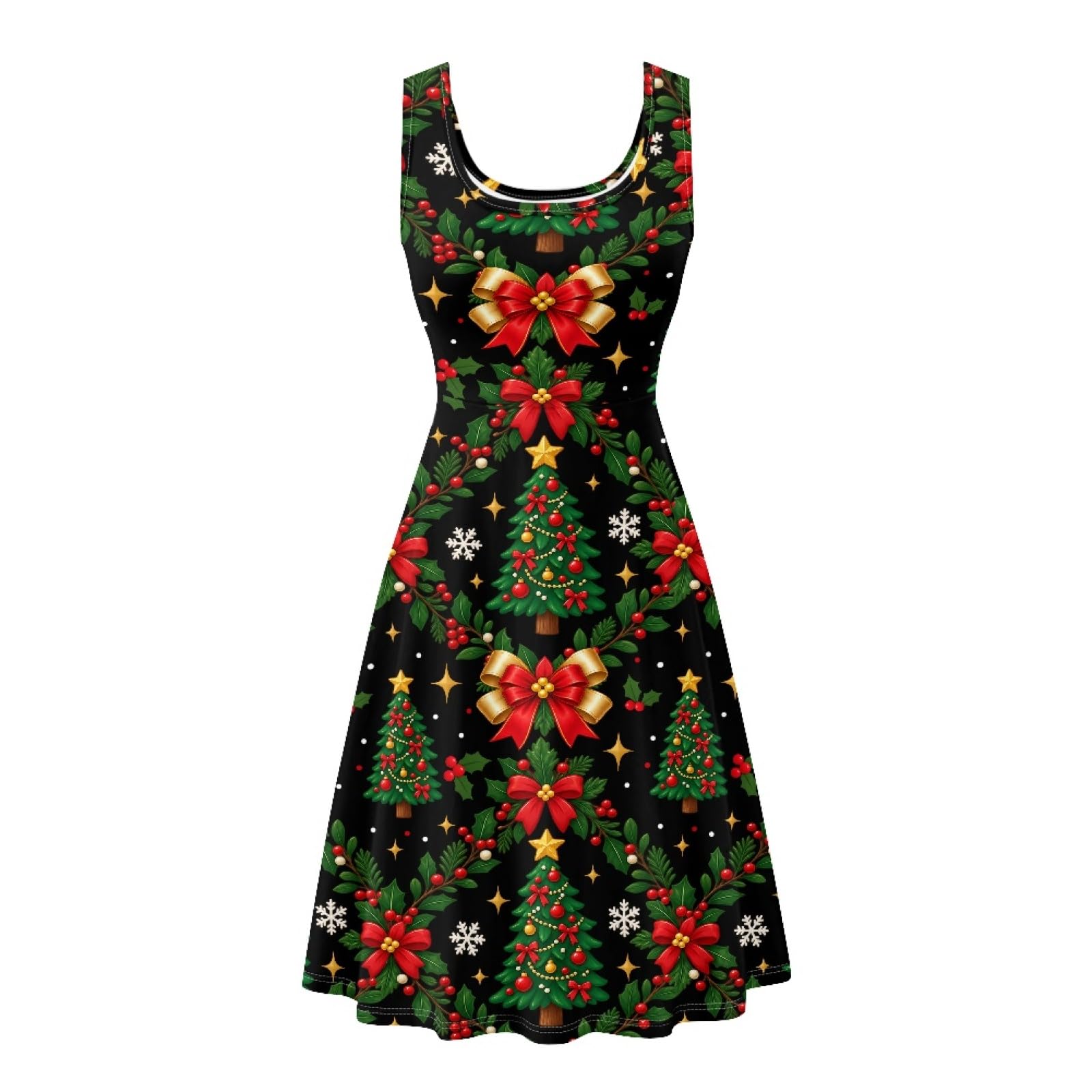 Dreaweet Casual Sleeveless Dresses for Women Girls, Round Neck Tank Dresses with Pockets Summer Sundress Size XS-4XL