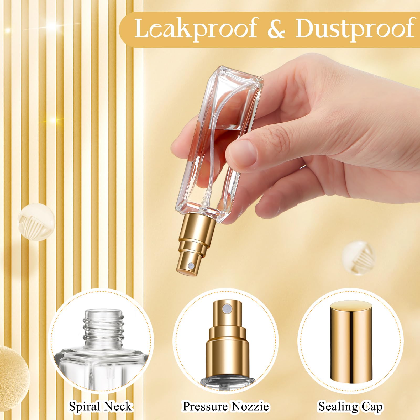 20 Stück 10 Ml Parfümflaschen-Set – Nachfüllbar, Mit Sprühkopf & Trichter