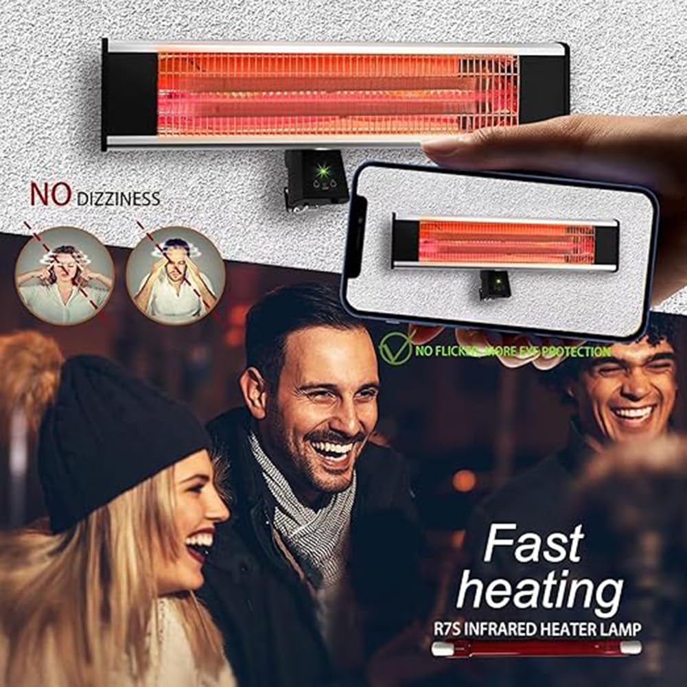Generico R7s - Bombillas de infrarrojos regulables de 118 mm y 200 W R7s para calentador U3, tubo de luz calefactora de cuarzo rojo de 200 lm, 118 mm, 200 W, 4 unidades