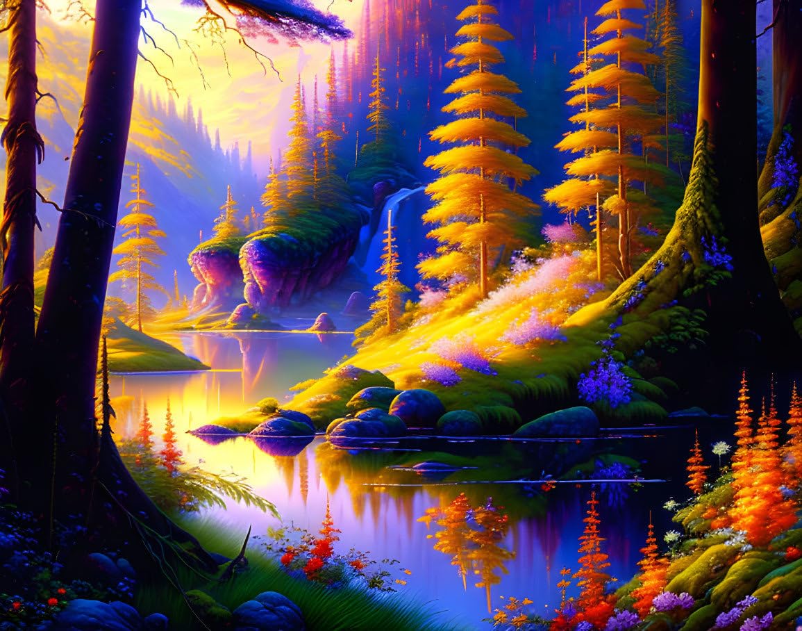Peinture de paysage des forêts Feywild pour habiller un mur vide 50x70 - 4
