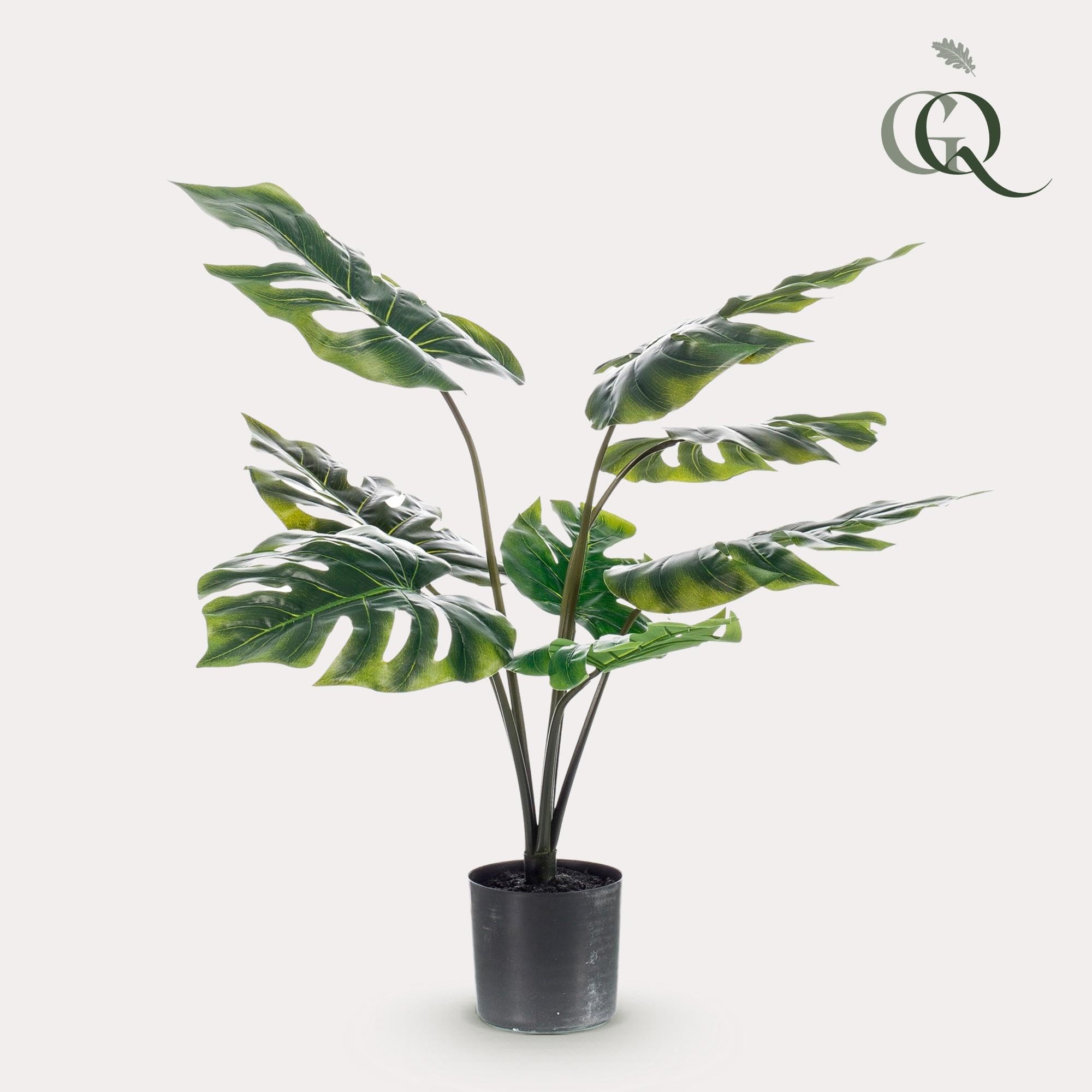 Monstera Deliciosa sztuczna roślina do salonu i biura, zielona, 65 cm
