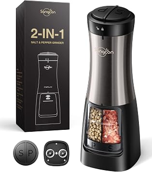 XL Capacity Set & 2 in 1 Electric Salt and Pepper Grinder Set