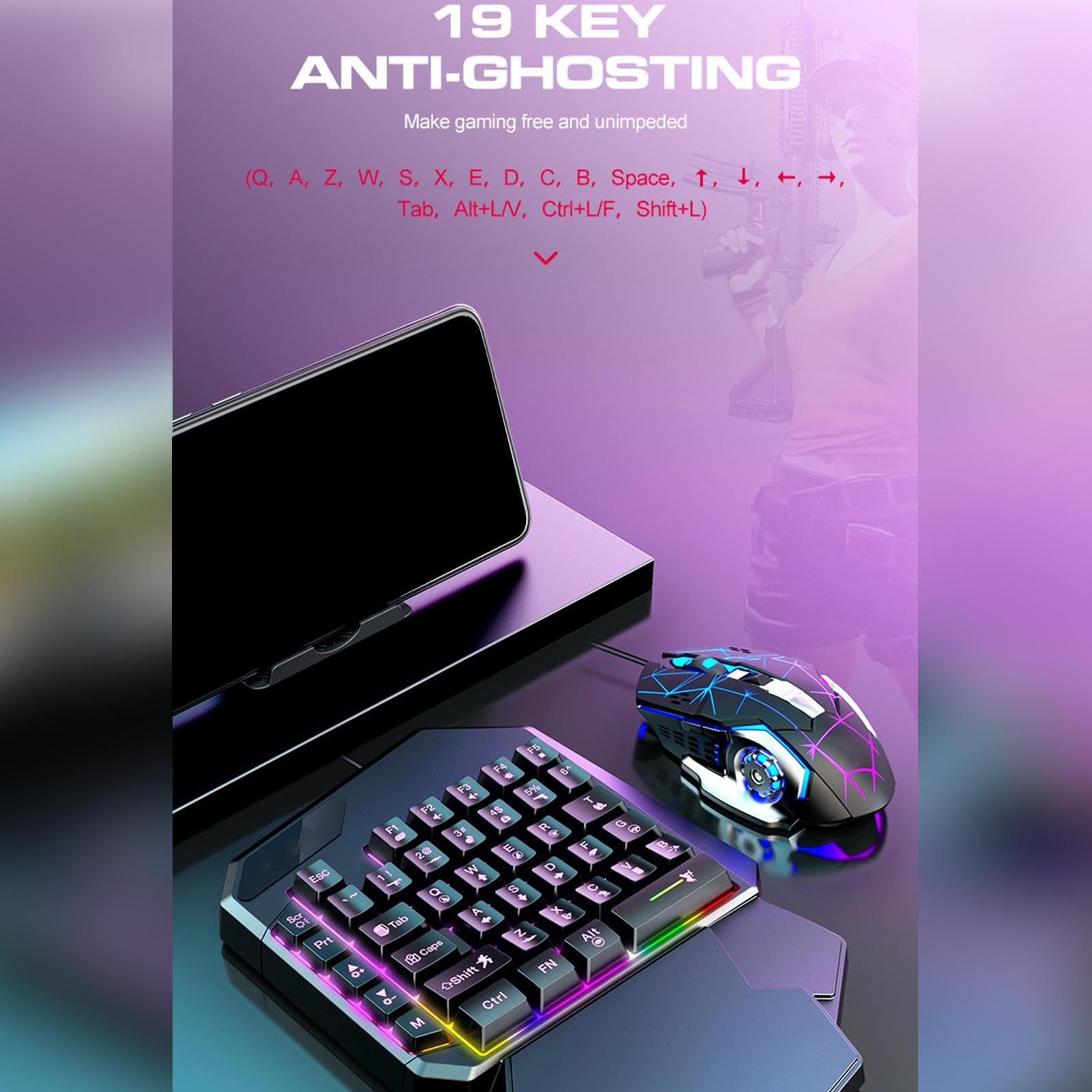 Amazon | 片手ゲーミングキーボード |プログラム可能な片手ゲーム