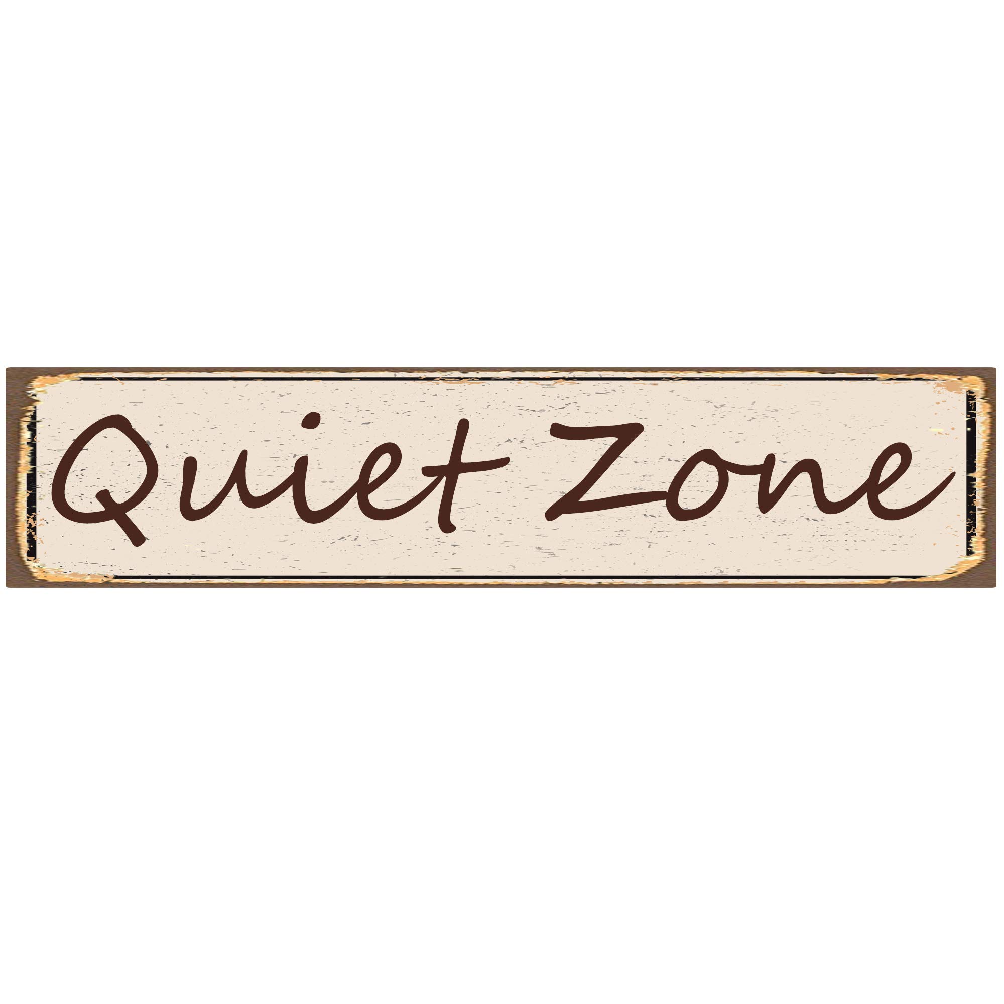 Quiet Zone Street Sign Aluminum Metal Plaque Rustic Tin Sign Retro Wall Decor 4X16 Inches