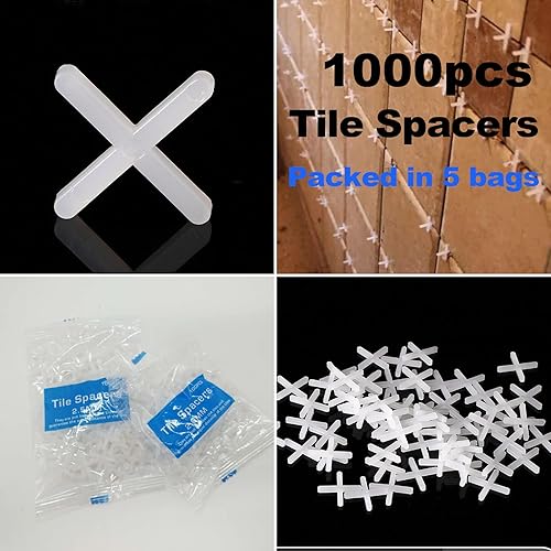 Miniatura 7 de Kit de Sistema de Nivelación de Azulejos con 200 Niveladores de Azulejos y 4 Llaves Especiales y 1000 Separadores de Azulejos de 2mm