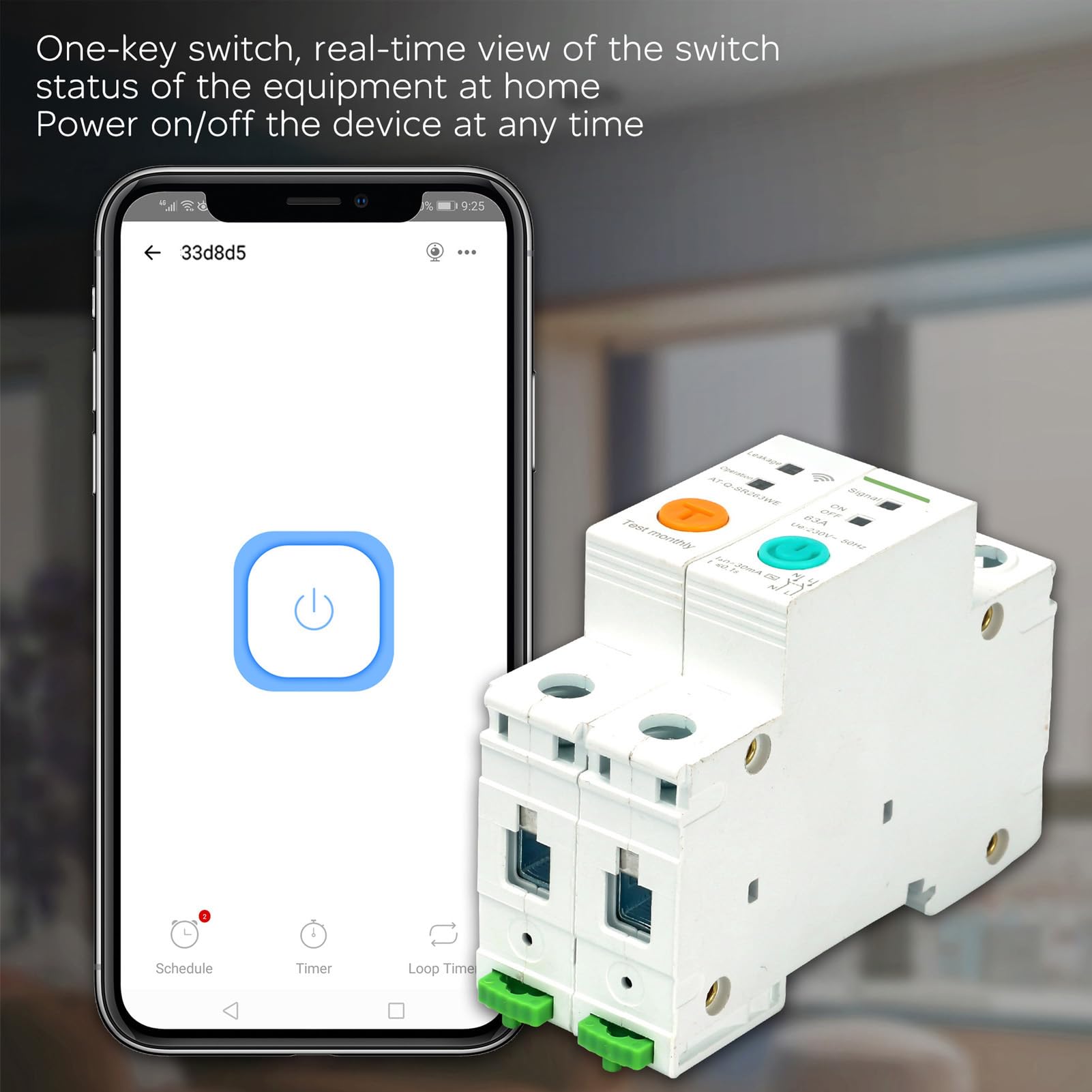 Interruptor Automático WiFi 2P 63A CA 230V Control Remoto con
