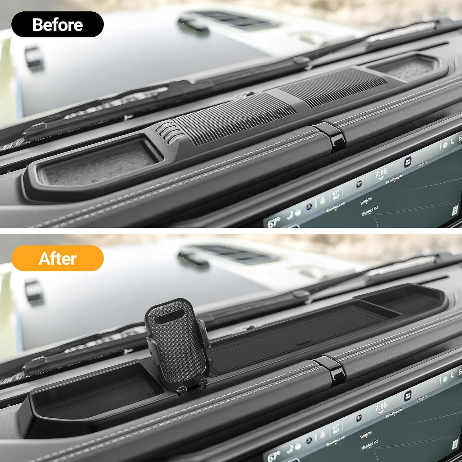 Phone Mount Holder for Jeep Wrangler JL JLU & Gladiator JT 2024 2025 Accessories Multi-Mount Phone Holder Dash Tray Storage Box System Kit Extension Arm Metal Rod for Wrangler (NOT for 4XE) image 3