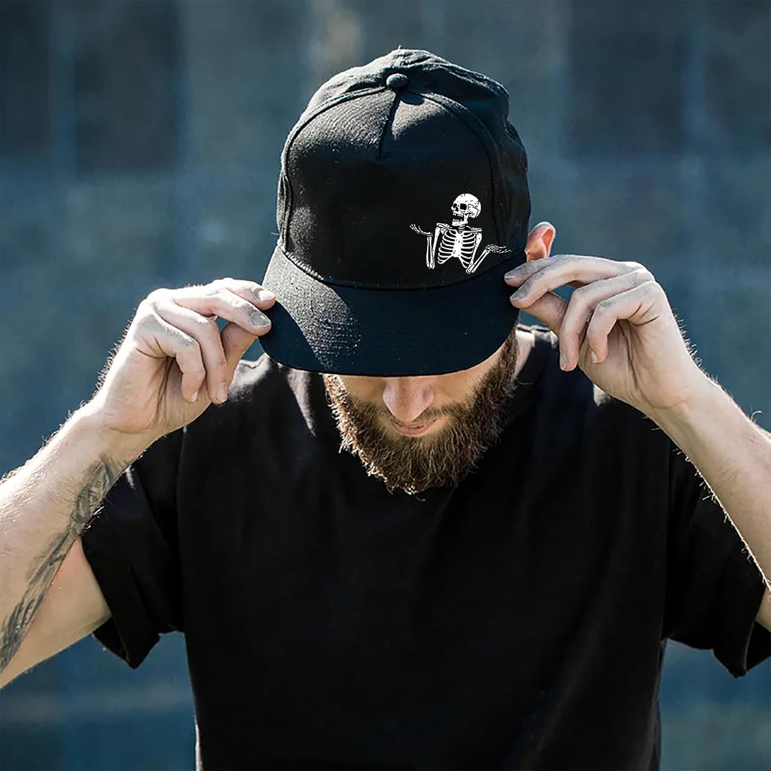 Flat Bill Hats for Men Snapback Hats for Men Baseball Cap for Men Black Snapback Women Fitting Hat - Image 6