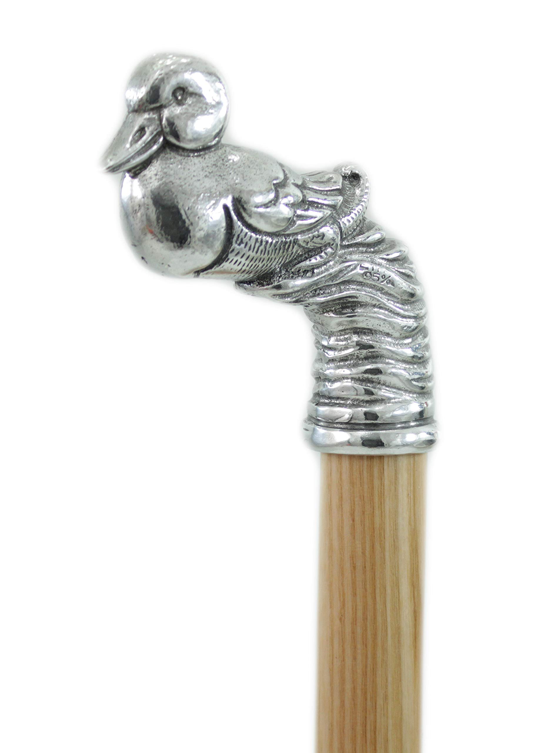 Bastón de paseo de madera y peltre elegante sólido para ceremonia hombre y mujer lujo personalizado único hecho a mano CAVAGNINI Italy ((Haggio marrón)