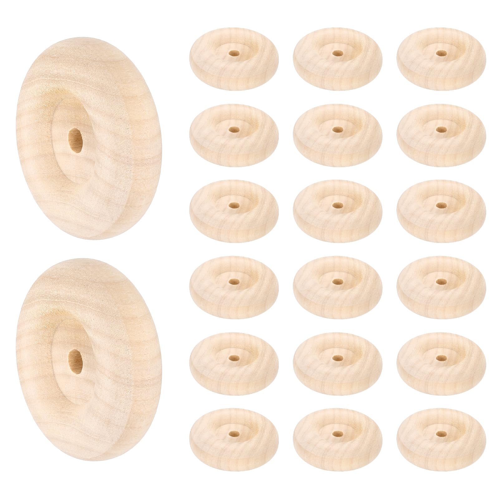 Base estable con ruedas de madera de 5 cm para evitar caídas en mini árboles