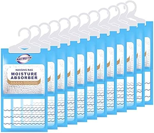 NATRUTH Bolsa absorbente de humedad, paquete de 12 bolsas colgantes desecantes sin fragancia, absorbente de olores, elimina olores, crea aire más