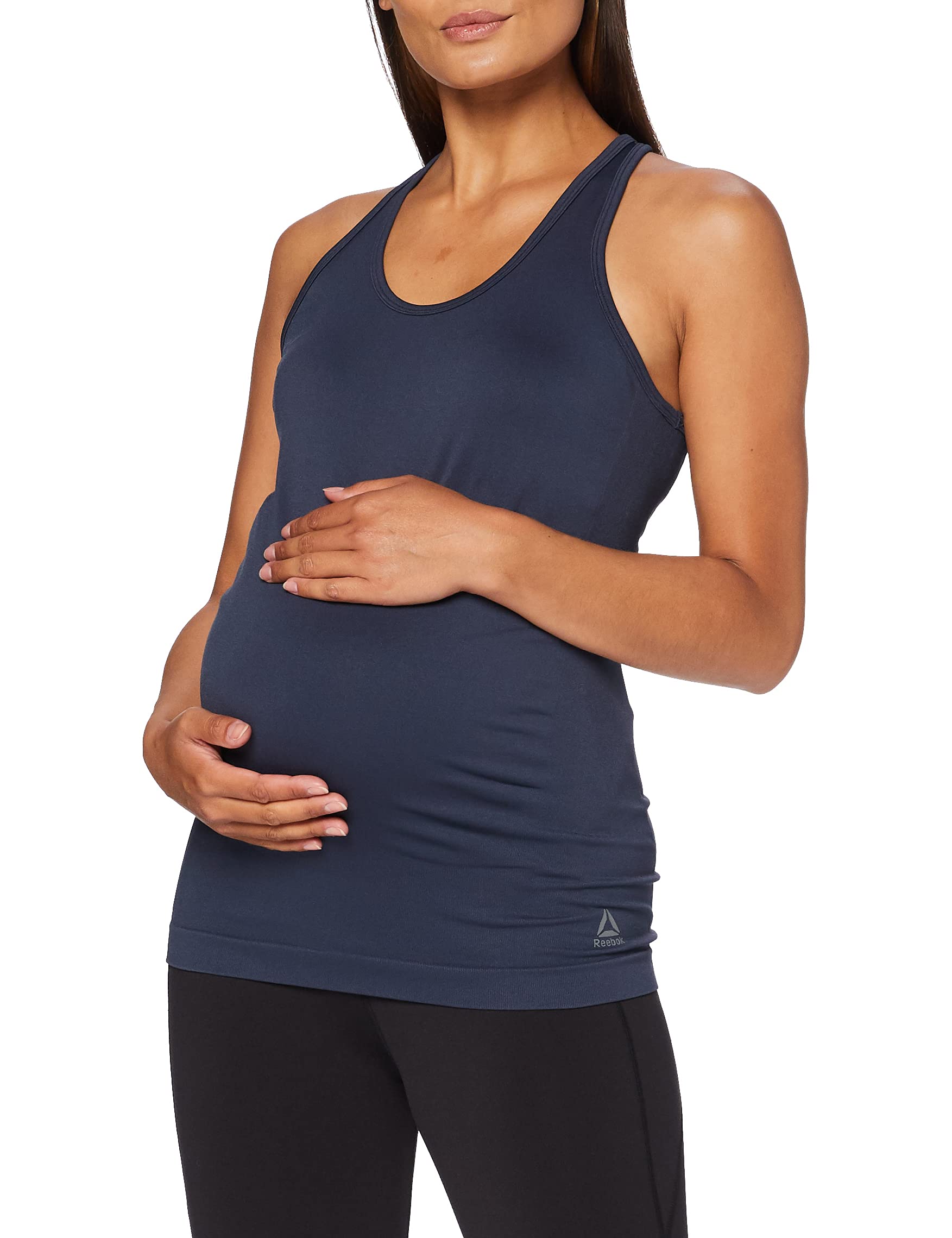 Reebok Women's Seamless Maternity Tank, womens, EB8124, heritage navy, XXS