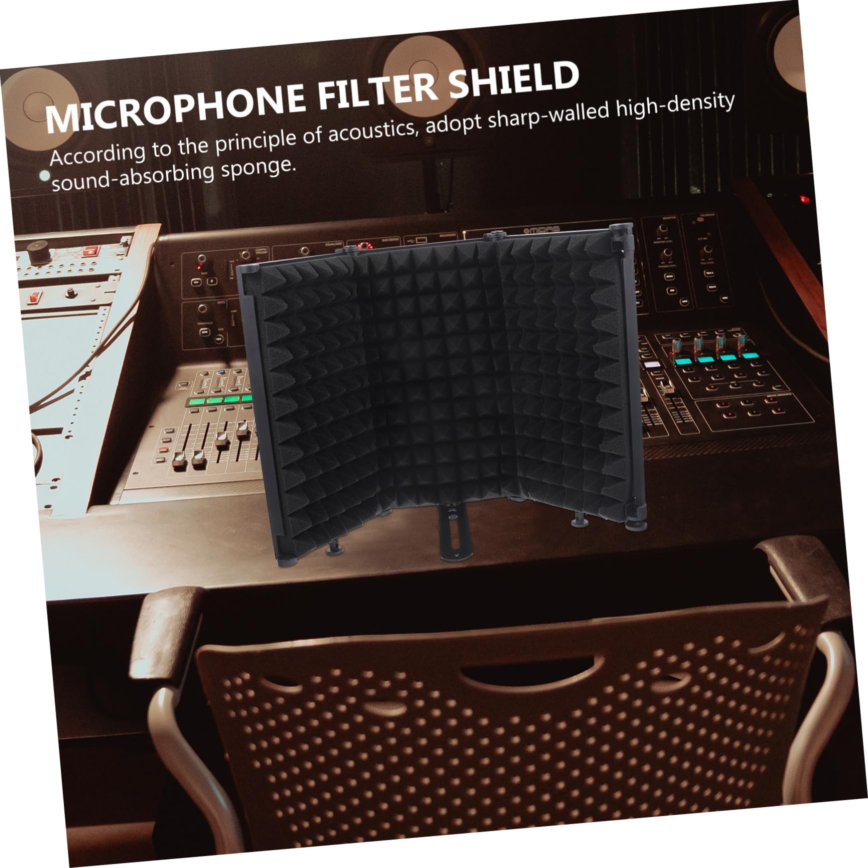 Filtro Anti-pop para Micrófono con Diseño Plegable y Carcasa Metálica Resistente Pantalla Antiviento para Grabación y Streaming Reducción de Ruido Ambiental y Absorción Acústica