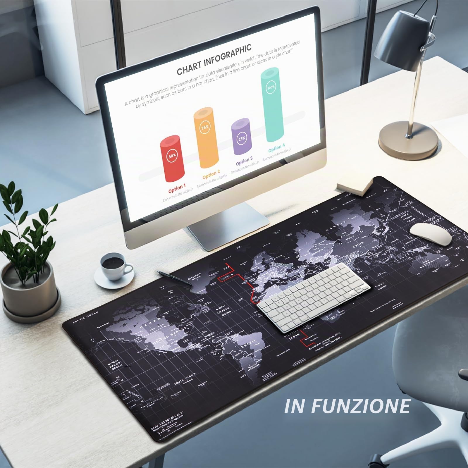 XXL Gaming Mouse Pad, base in gomma antiscivolo, tappetino da scrivania impermeabile per PC, bordi cuciti per laptop per il gioco, ufficio