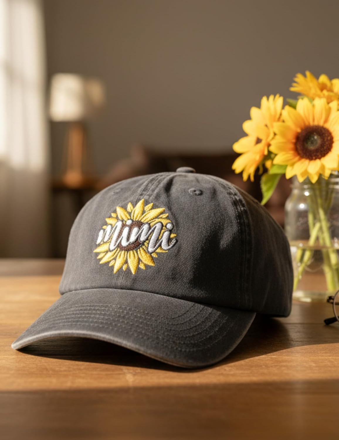 InnoBeta Mimi Gifts, Gifts for Mimi, Sunlower Hat Adjustable Embroidered Baseball Cap on Mother's Day, Christmas, Birthday