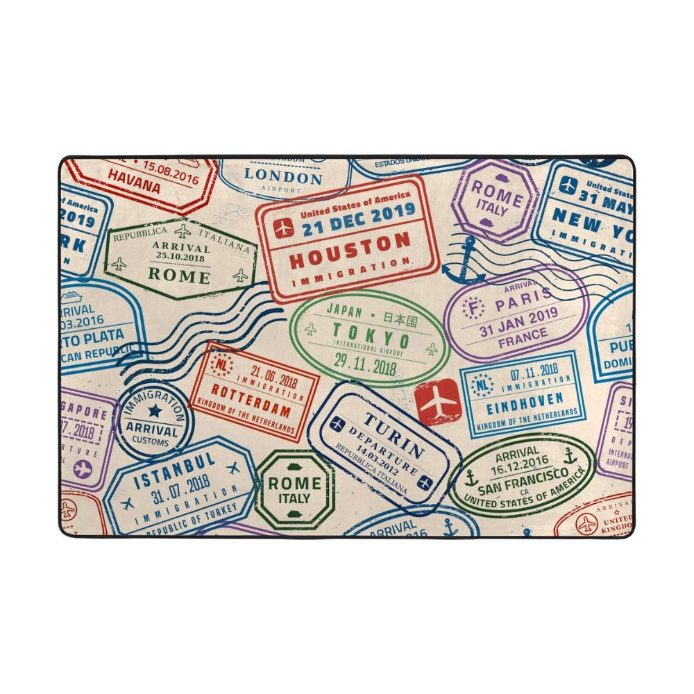 Tapis de salon en velours motif journal et peinture à l'huile - Grand tapis corail polyester