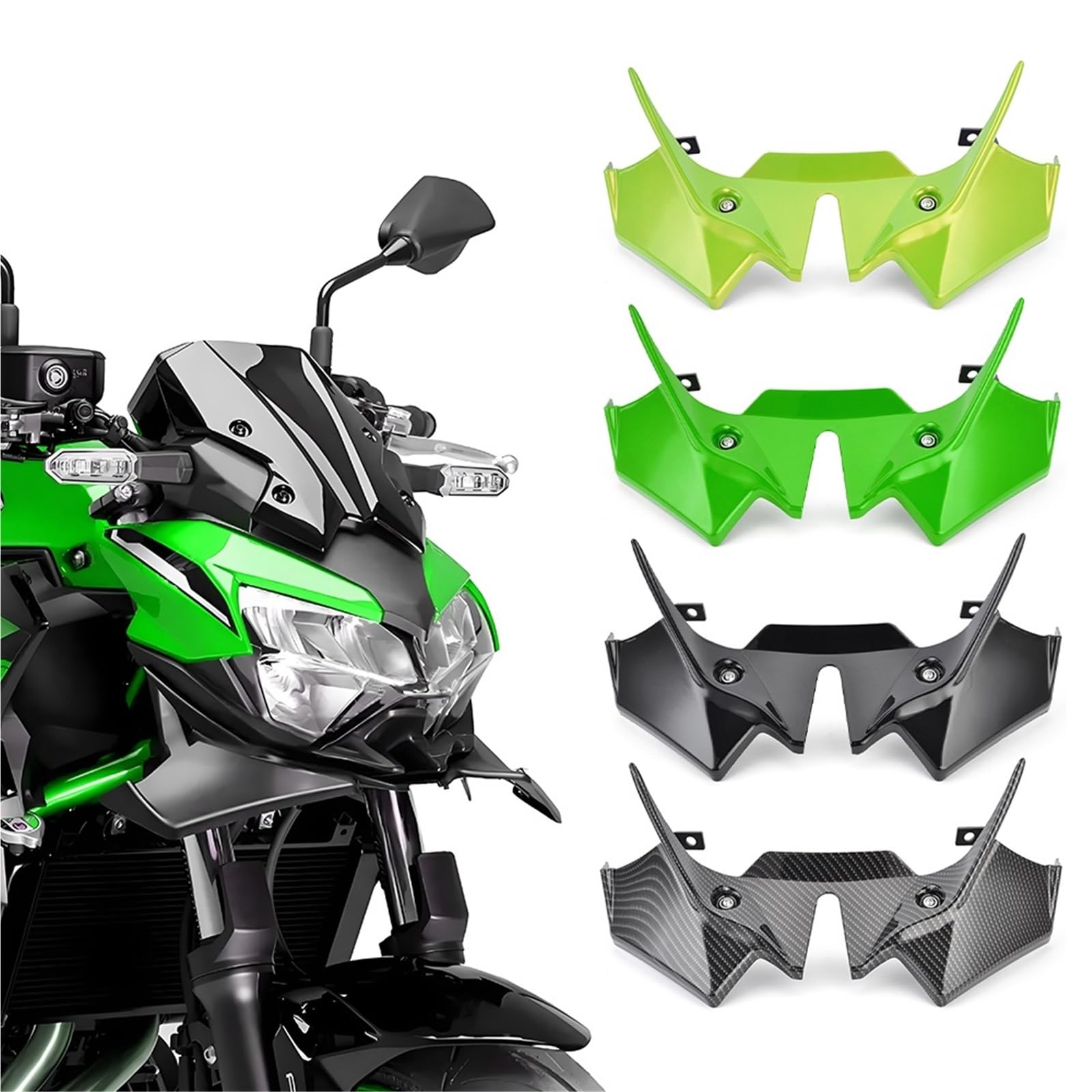 Front Bumper Splitter dachowy Pasuje do Kawasaki Z650 2021 2022 2023 2024 2025 Owiewki, skrzydełka, spojler, osłona przedniego skrzydła, deflektor