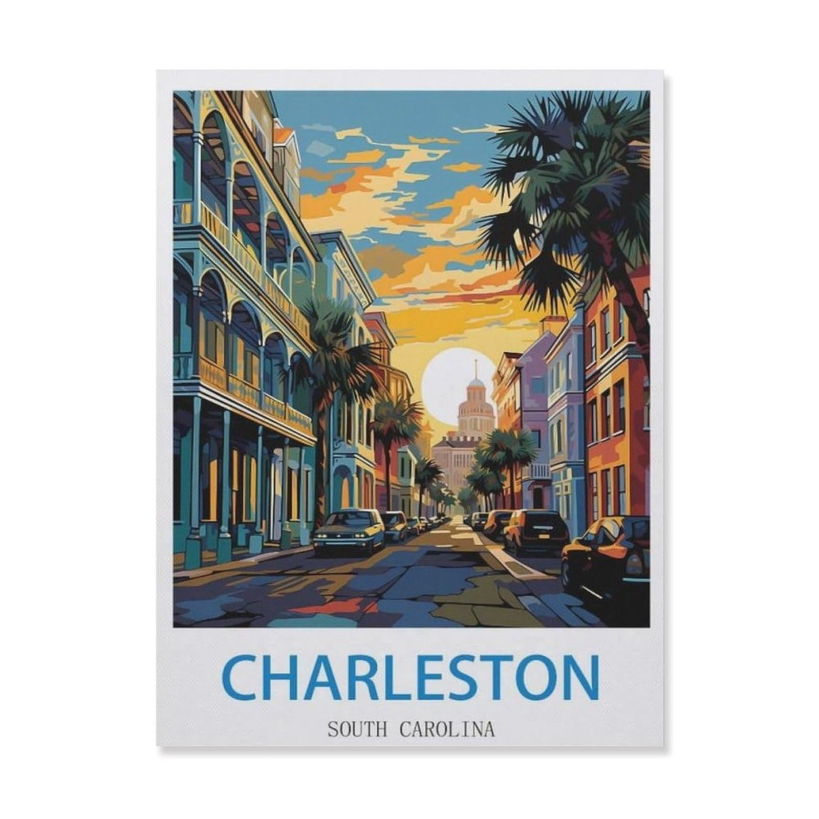 Vintage Metal Tin Sign，Charleston South Carolina(15x30cm）