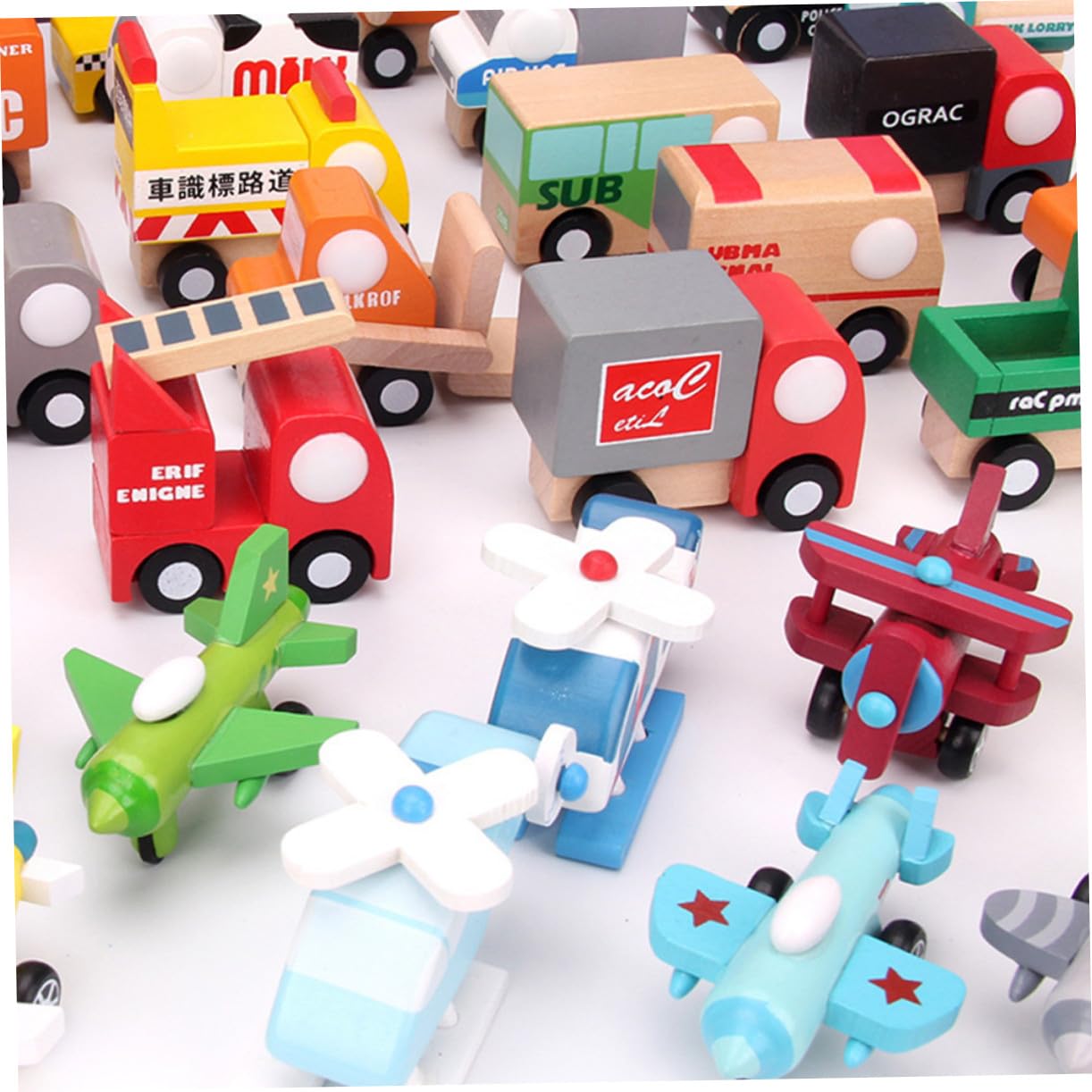 SUPVOX Mini Avión de Madera de Juguete para Niños, 12 Piezas