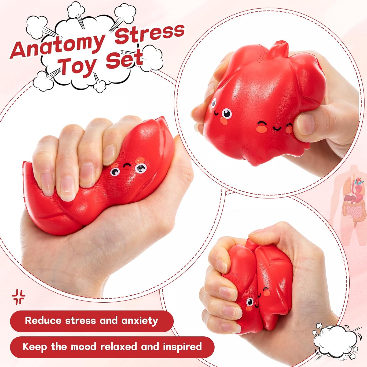 Arrowbash 20 Sets Nurse Appreciation Week Gifts Bulk Lung Stress Balls Relief Stress Inspirational Squeeze Balls with Cards for Adults Respiratory Therapist Care Staff Office RT Nursing Work