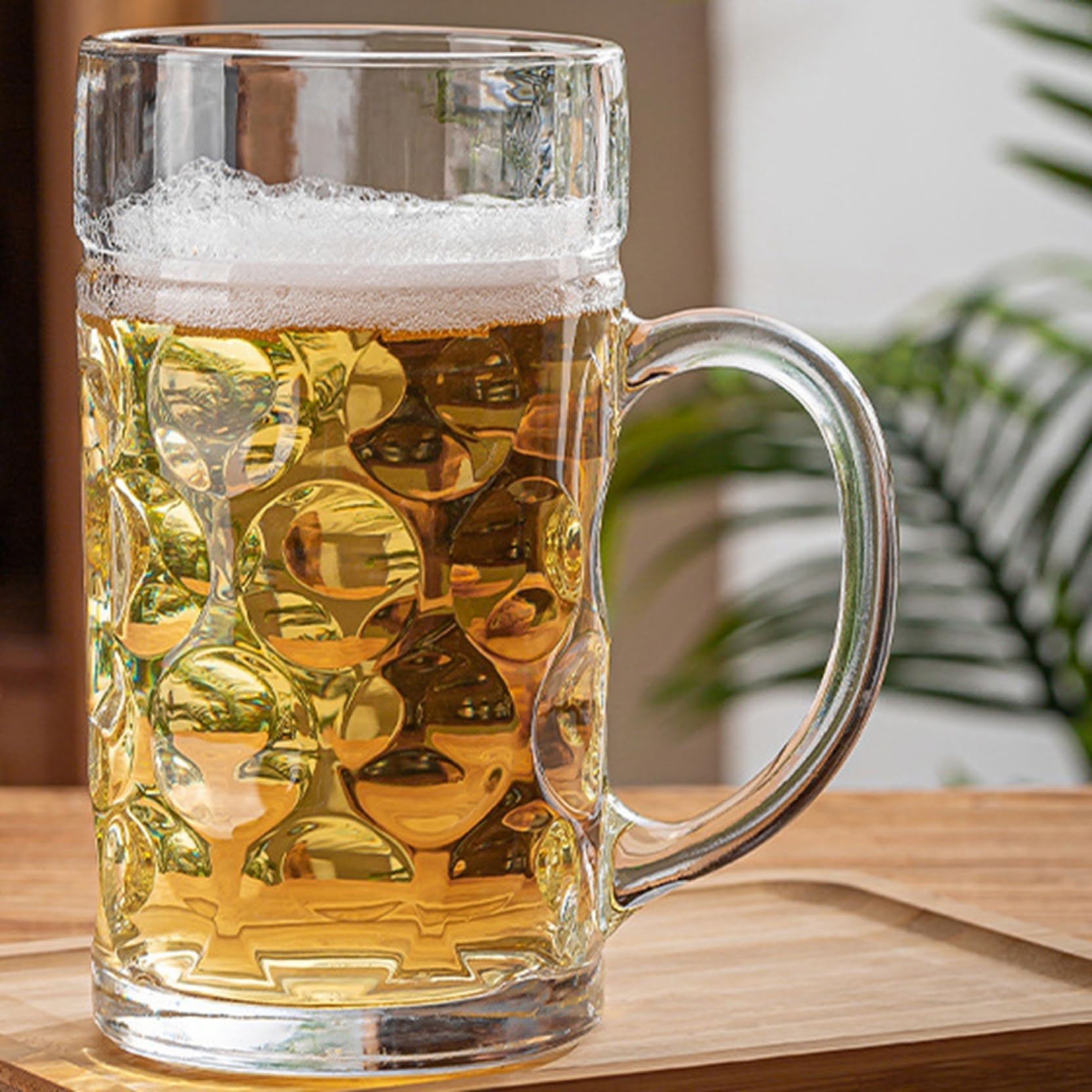 Amazon.co.jp: 1220ml ビアジョッキ ガラス 透明 ビールグラス 結婚