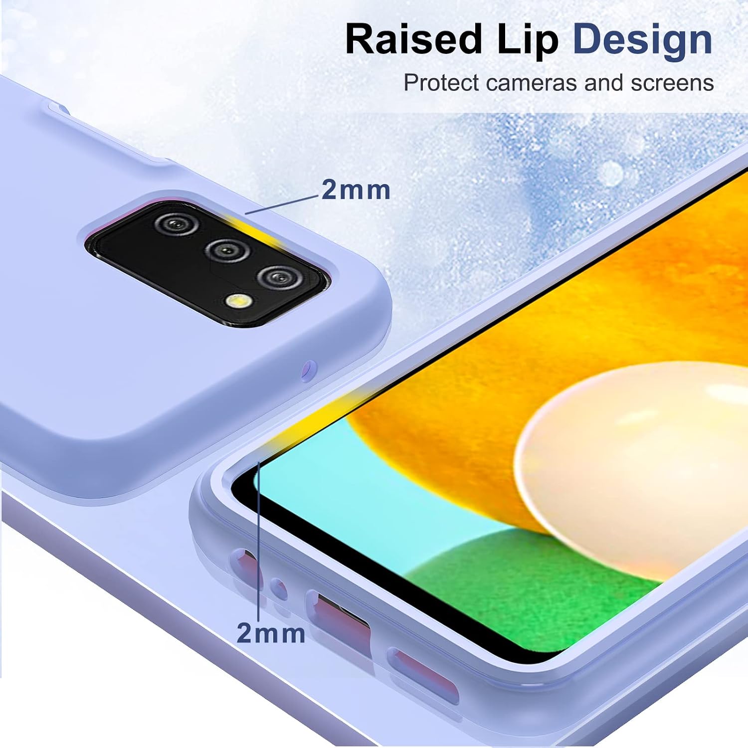 LeYi for Samsung A03S Case, Samsung Galaxy A03S Case with [2 x Tempered Glass Screen Protector], Full-Body Shockproof Soft Liquid Silicone Protective Phone Case for Samsung A03S (6.5 Inch), Violet