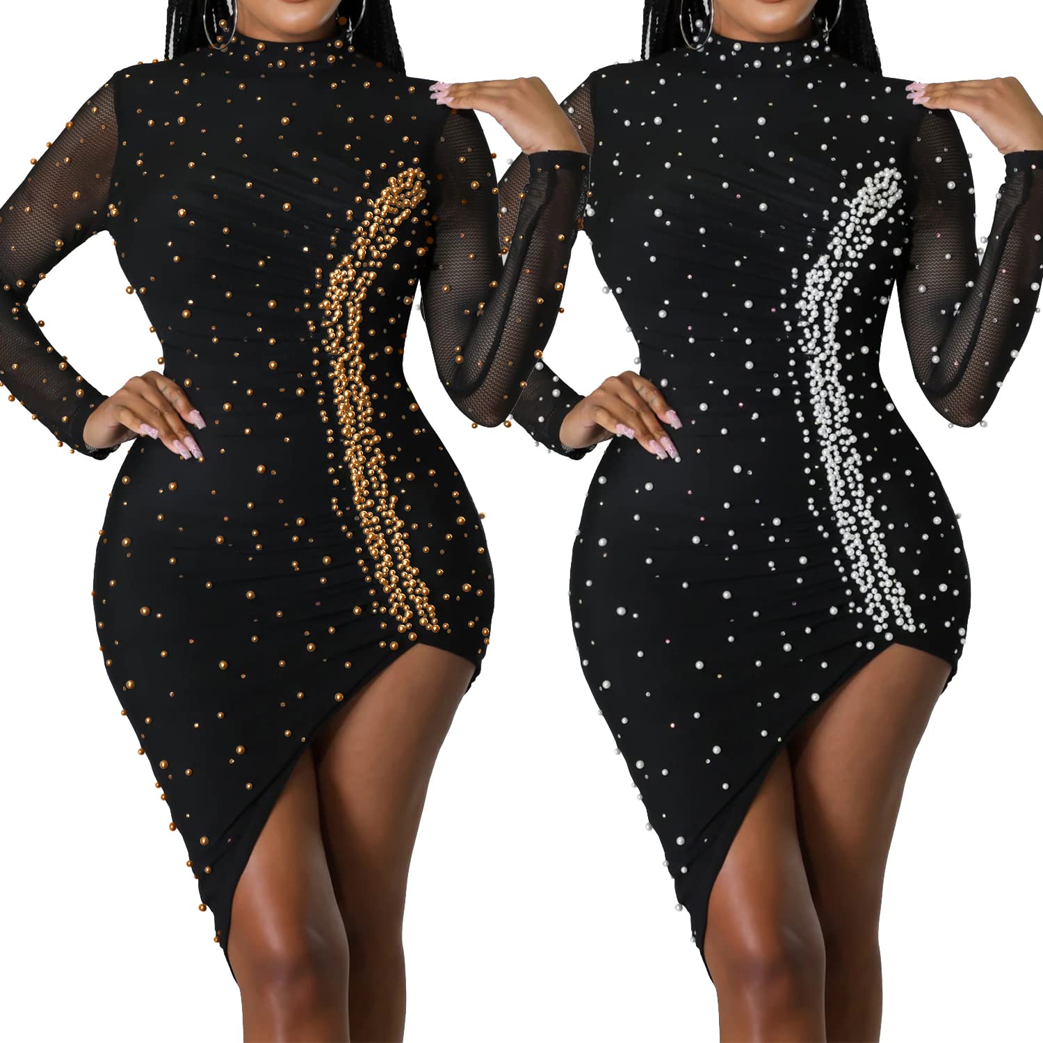 Women Sexy Hot Drilling Process Sexy Dress Party Club Night Dress