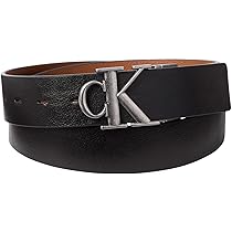 Calvin Klein Cinture da uomo CK BUCKLE TUMBLED 35MM ADJ, REV LV04D7049G, MARRONE (Nero, CK Cognac, Argento Antico), 120, Marrone (Nero, Ck Cognac, Argento Antico), 120 cm