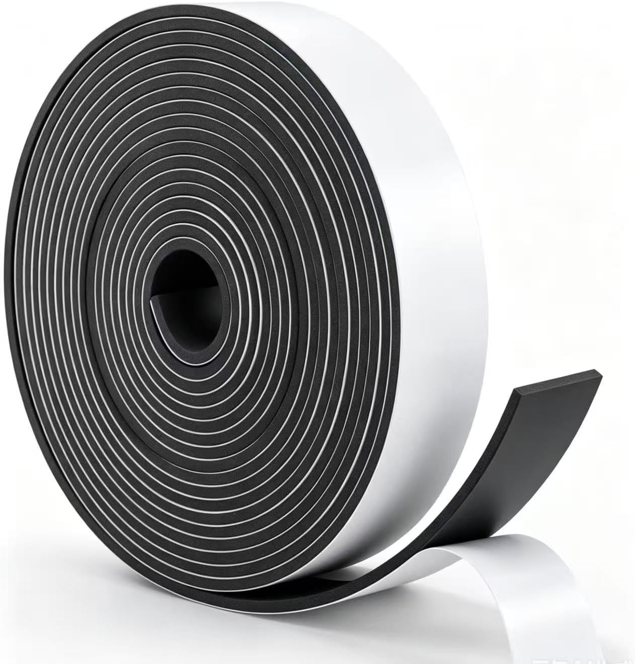 Single Sided Foam Tape Heavy Duty Waterproof, 2 Inch Wide x 1/4 Inch Thick EVA Foam Insulation Tape, Black Weather Stripping for Doors and AC Windows Seal, Soundproof 16.5ft