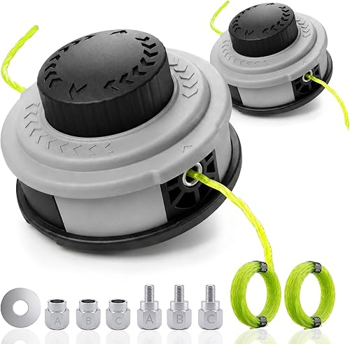 2-Pack Universal Bump Feed Trimmer Head Replacement with Adapters