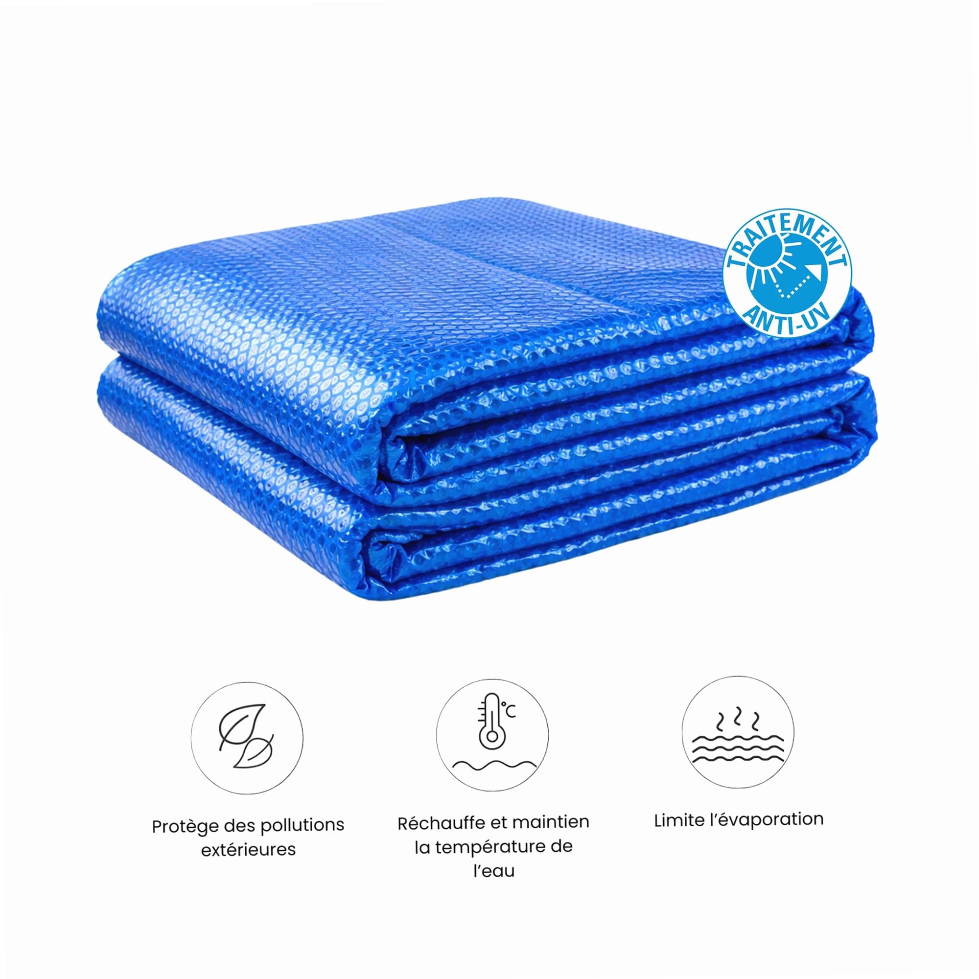 WERKA PRO Bâche à Bulles Ronde Polyéthylène 180 Microns - Traitement Anti-UV - Ø 3,56 m pour Bassin Ø 3,66 m - Bleu - Chauffage Solaire Économique Eau Piscine