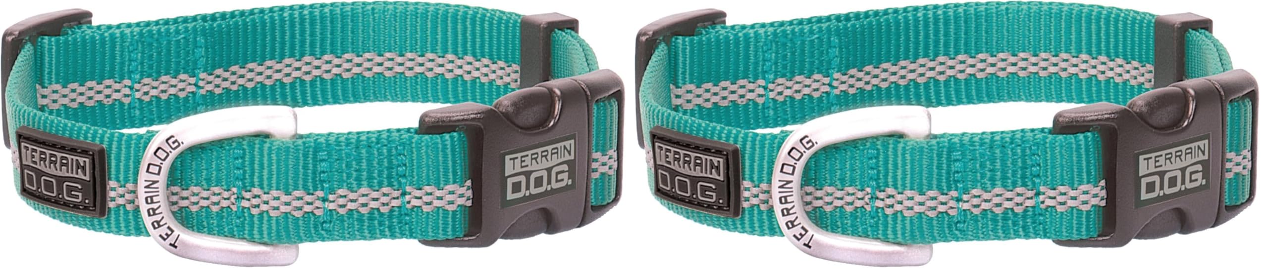 Terrain D.O.G. Reflective Snap-N-Go Adjusatble Collar, Small, Mint (Pack of 2)