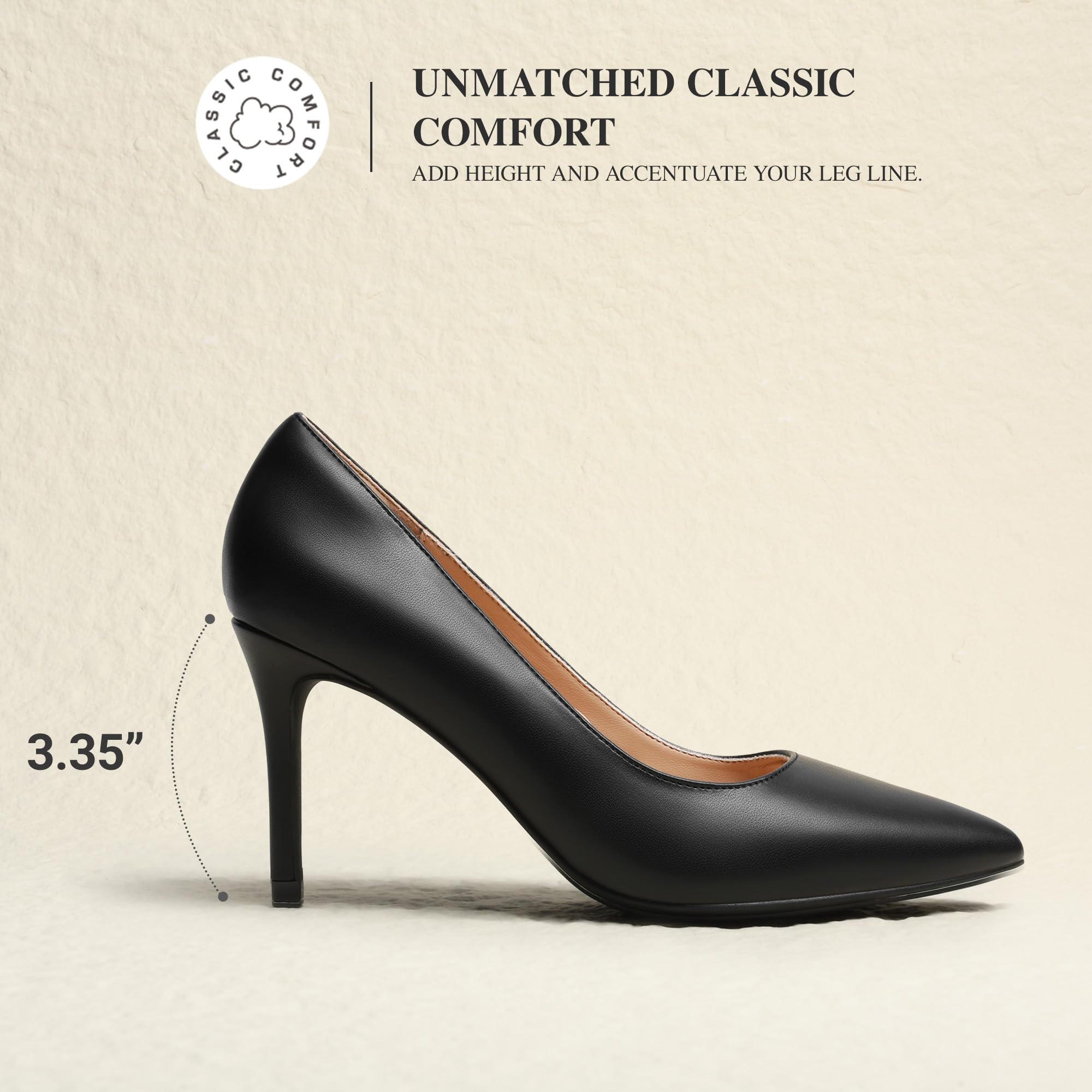 DREAM PAIRS Scarpe Tacco Spillo Donna Lavoro | Tacco spillo 8,5 cm, punta affusolata, supporto arco, suola antiscivolo, eleganti per ufficio.